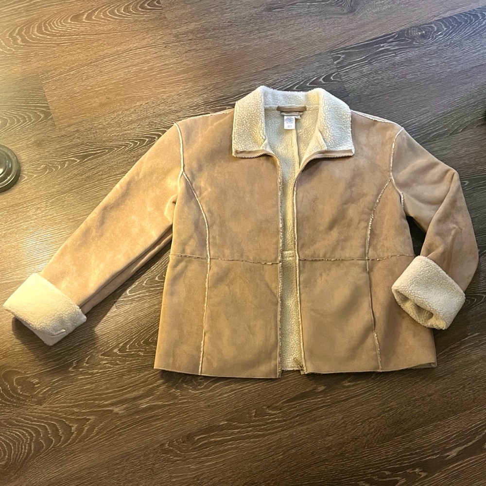 SOLD on DePop Cold water Creek Beige Shearling Jacket